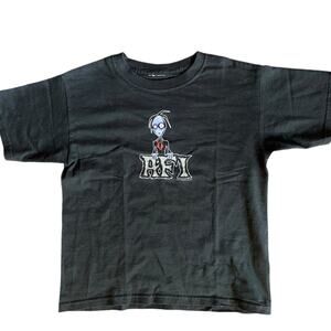 RARE Vintage 2001 Y2k AFI Art Heart Bat Goodbyes Shirt Black Youth L Emo Band